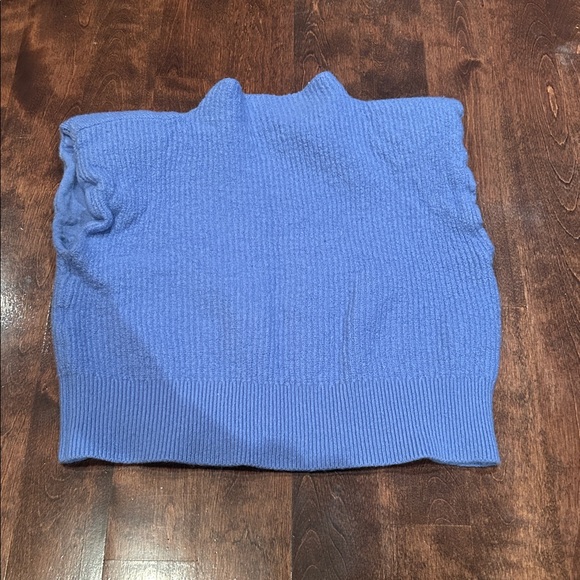 Babaton Textured Knit Cowl Sweater in Blue - Picture 2 of 7